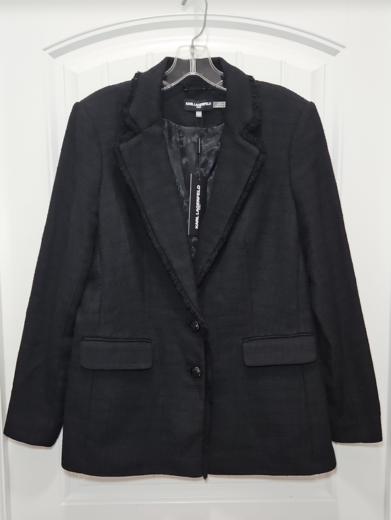 Karl Lagerfeld Jackets & Blazers - Karl Lagerfeld Paris Black Tweed Blazer Size 6 New Women's Careerwear Layering